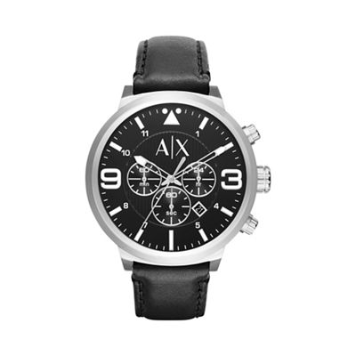 Men's black chornograph strap watch ax1371